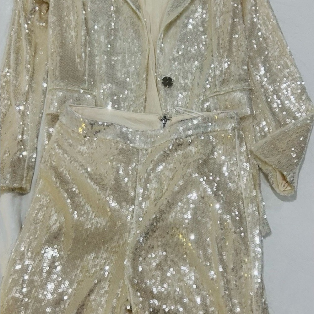 Sequin Blazer and Pants Set